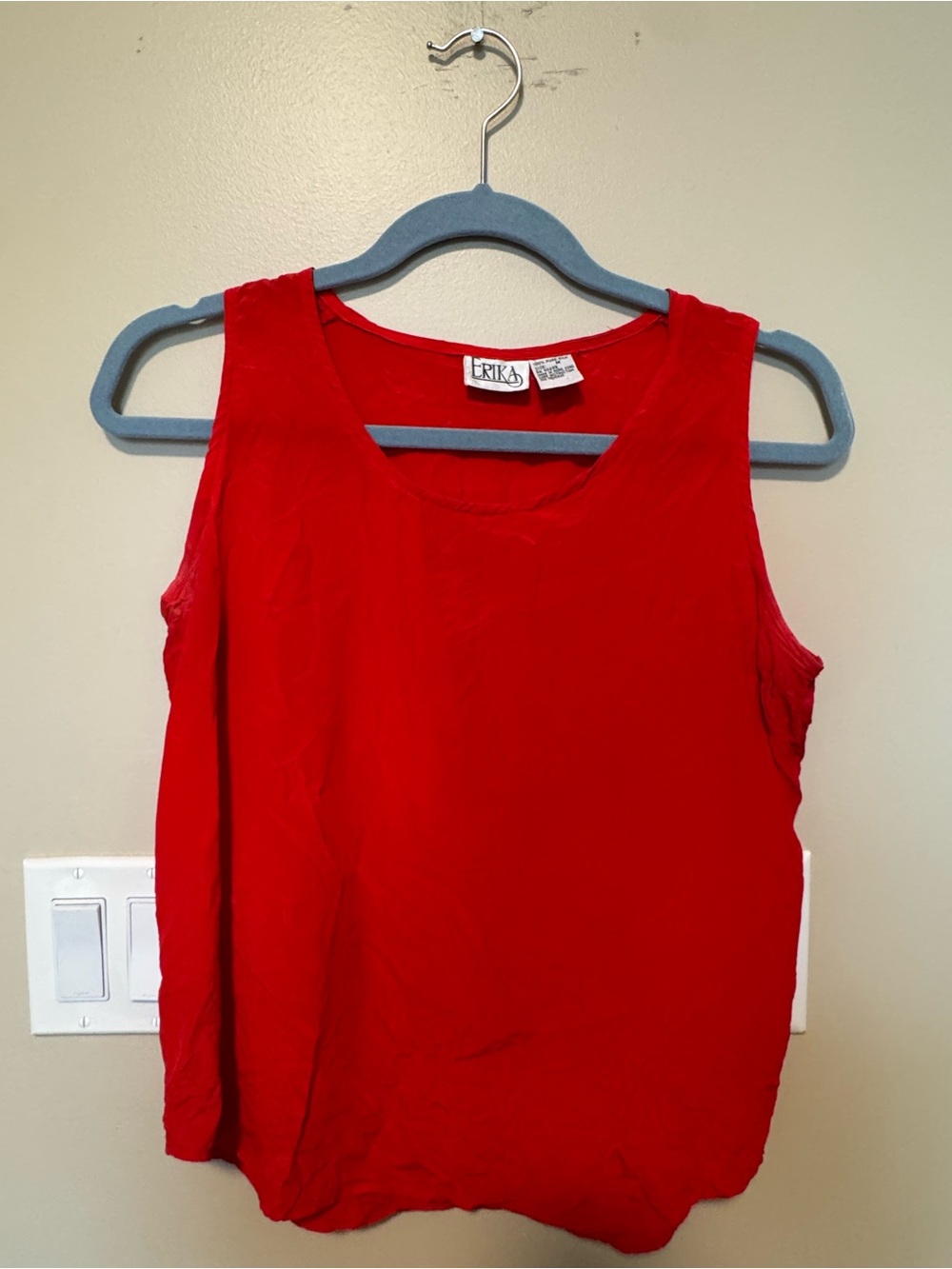 Erika Bright Red Scoop Neck Tank Top